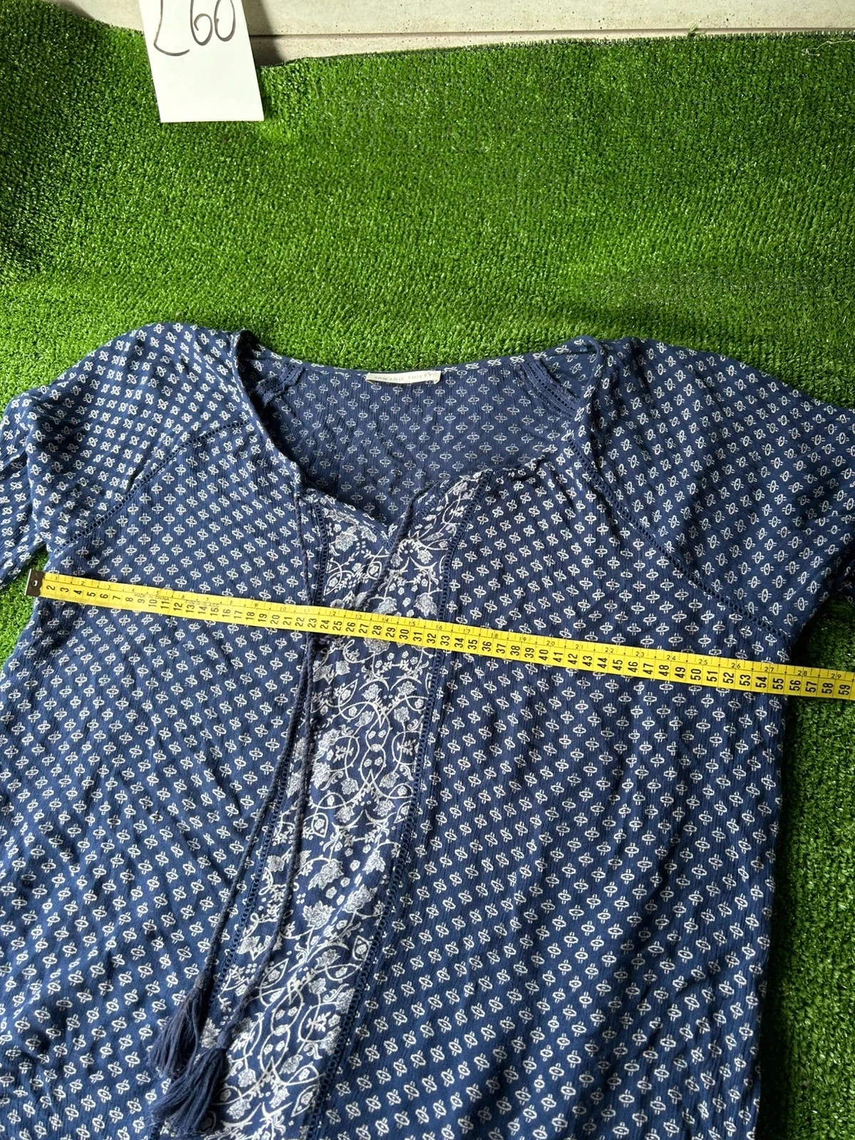 Blouse azul marinho vintage Armand Thierry tamanho 4, L / 100% viscose – photo 7